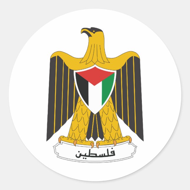Sticker Rond Armoiries de Palestine (Devant)