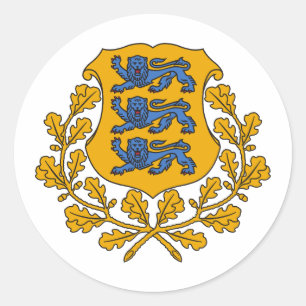 Sticker Rond armoiries de pays drapeau symbole emblème Estonie