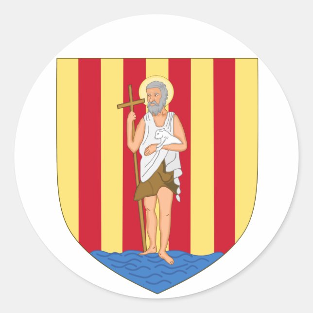 Sticker Rond Armoiries de Perpignan (Devant)