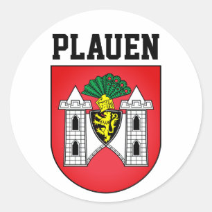 Sticker Rond Armoiries de Plauen, Allemagne