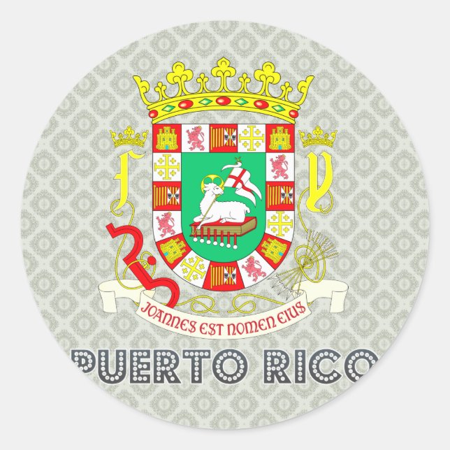 Sticker Rond Armoiries de Porto Rico (Devant)