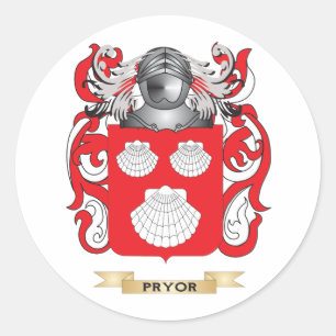 Sticker Rond Armoiries de Pryor (armoiries de la famille)