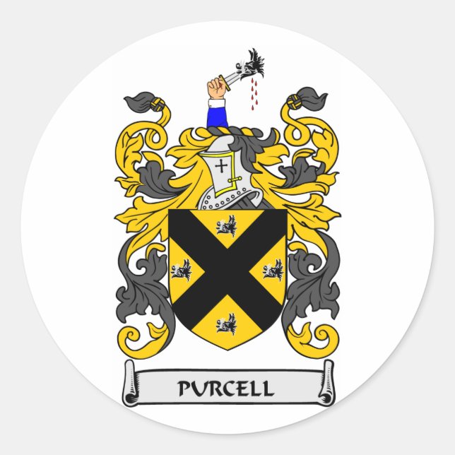 Sticker Rond Armoiries de PURCELL (Devant)