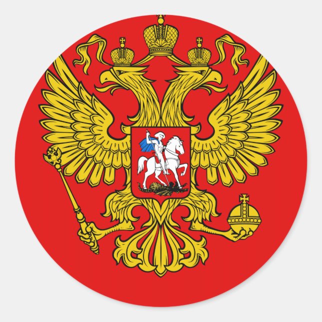 Sticker Rond Armoiries de Russie (Devant)