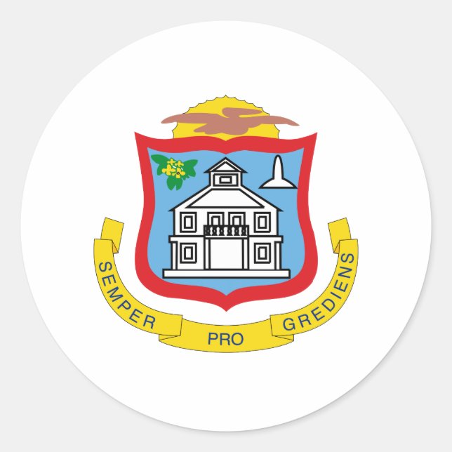 Sticker Rond Armoiries de Saint-Martin (Devant)