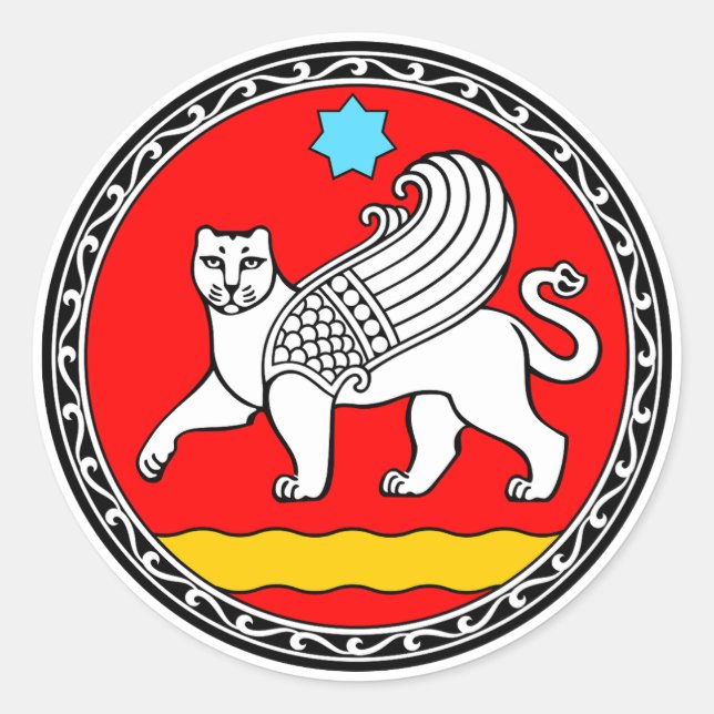 Sticker Rond Armoiries de Samarkand, Ouzbékistan (Devant)