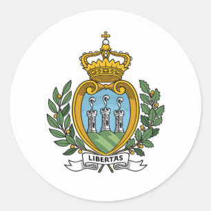 Sticker Rond Armoiries de Sammarinese, Saint-Marin