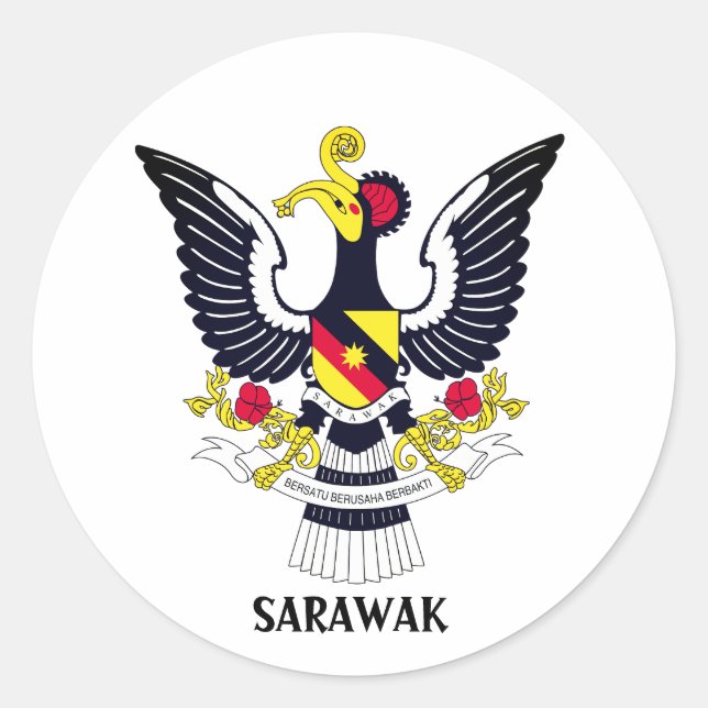 Sticker Rond Armoiries de Sarawak - MALAISIE (Devant)