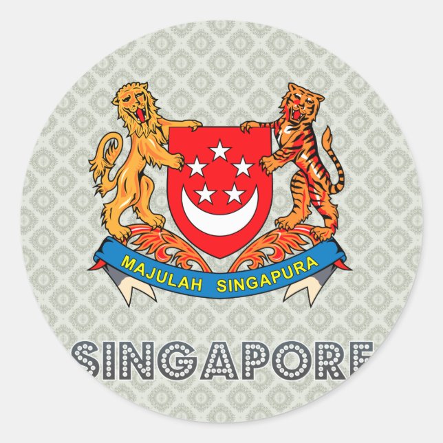 Sticker Rond Armoiries de Singapour (Devant)