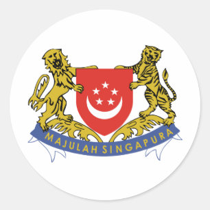 Sticker Rond Armoiries de Singapour