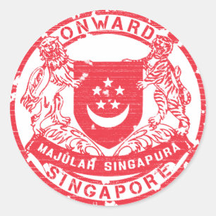 Sticker Rond Armoiries de Singapour