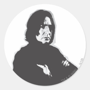 Sticker Rond Armoiries de Snape Severus croisées B-W