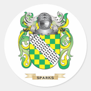 Sticker Rond Armoiries de Sparks (Armoiries de famille)