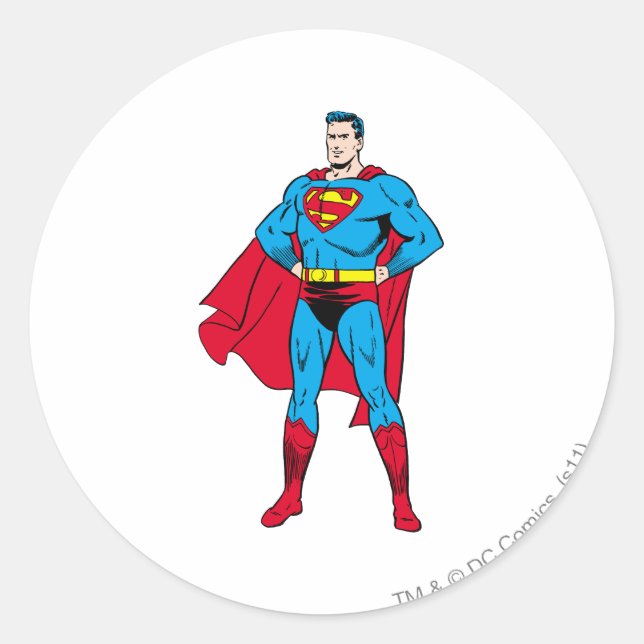 Sticker Rond Armoiries de Superman pliées (Devant)