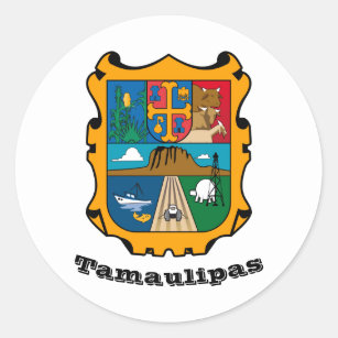 Sticker Rond Armoiries de Tamaulipas (Etat), Classique du Mexiq