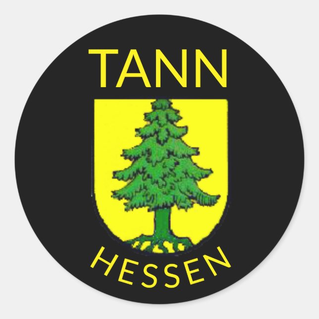 Sticker Rond Armoiries de Tann, Hesse (Allemagne) (Devant)