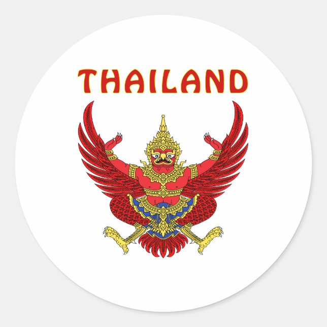Sticker Rond Armoiries De Thaïlande (Devant)