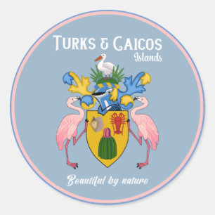 Sticker Rond Armoiries De Turks & Caicos