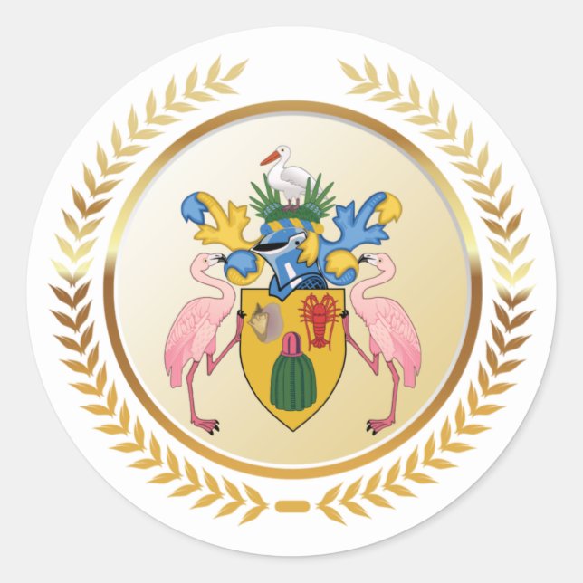 Sticker Rond Armoiries De Turks & Caicos (Devant)