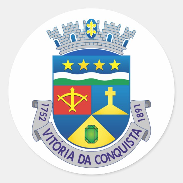 Sticker Rond Armoiries de Vitória da Conquista (BRÉSIL) Clas (Devant)