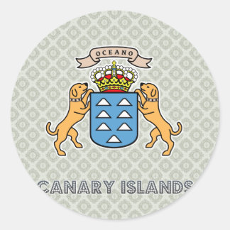 Sticker Rond Armoiries des îles Canaries de haute qualité