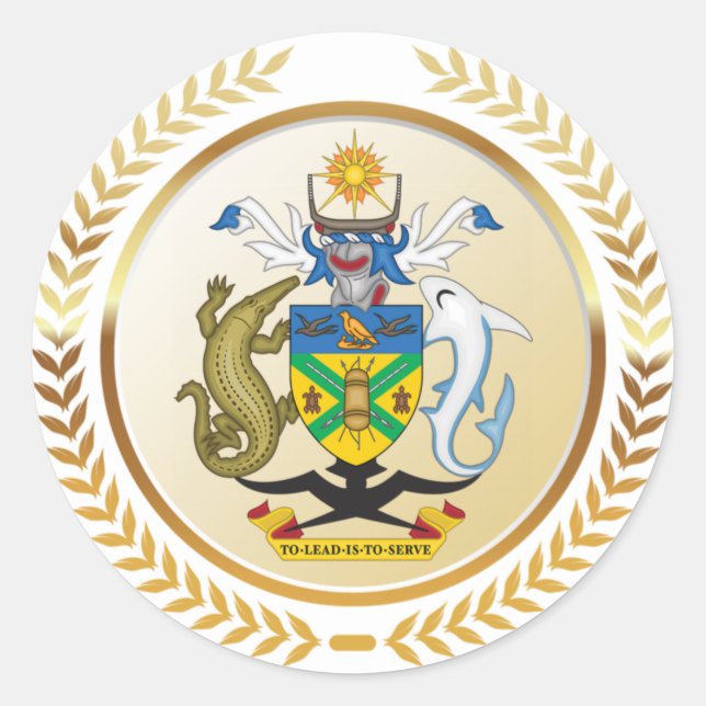 Sticker Rond Armoiries des Îles Salomon (Devant)