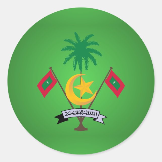 Sticker Rond Armoiries des Maldives (Devant)