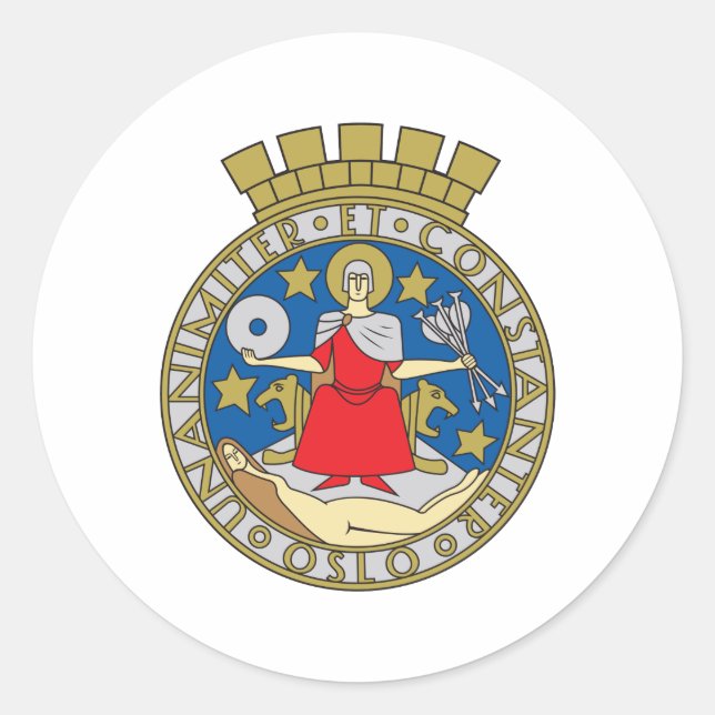 Sticker Rond Armoiries D'Oslo (Devant)