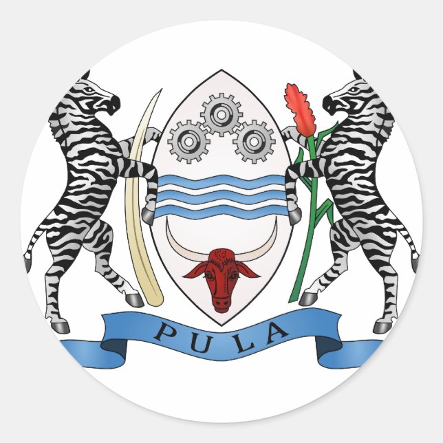 Sticker Rond Armoiries du Botswana (Devant)