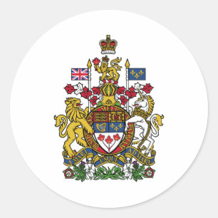 Sticker Rond Armoiries du Canada Symbole officiel de l'héraldiq