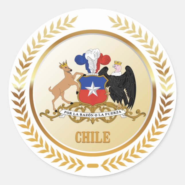Sticker Rond Armoiries Du Chili (Devant)