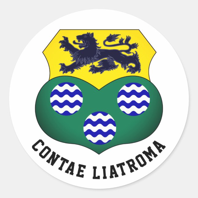 Sticker Rond Armoiries du comté de Leitrim, Irlande (Devant)