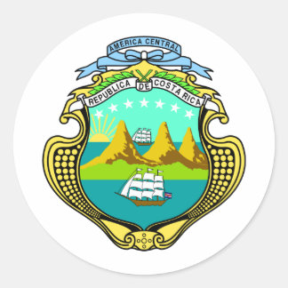 Sticker Rond Armoiries Du Costa Rica