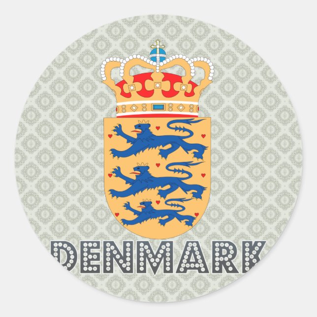 Sticker Rond Armoiries du Danemark (Devant)