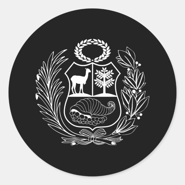 Sticker Rond Armoiries du Drapeau du Pérou (Devant)