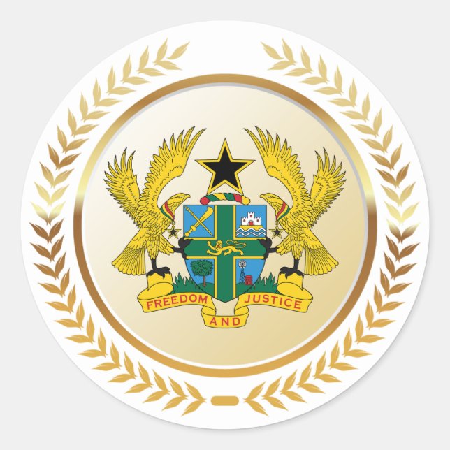 Sticker Rond Armoiries du Ghana (Devant)