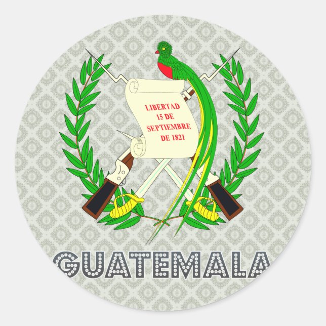 Sticker Rond Armoiries du Guatemala (Devant)