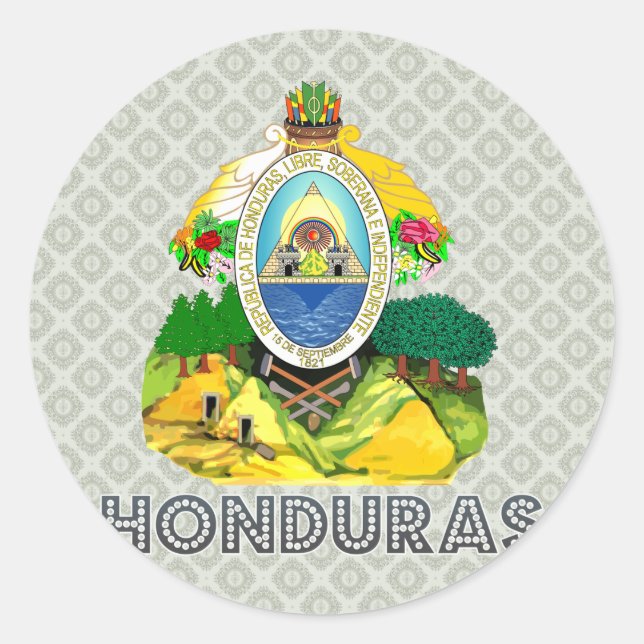 Sticker Rond Armoiries du Honduras (Devant)