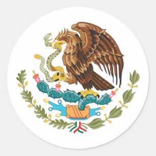 Sticker Rond Armoiries du pays Mexique symbole emblème aigle