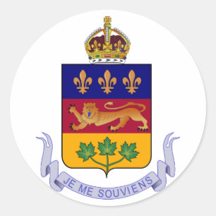 Sticker Rond Armoiries du Québec Logo officiel du Canada Herald