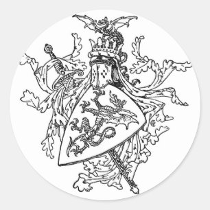 Sticker Rond Armoiries du roi Arthur