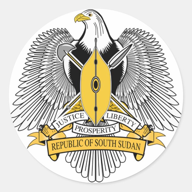 Sticker Rond Armoiries du Soudan du Sud (Devant)