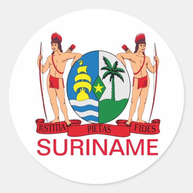 Sticker Rond Armoiries du Suriname (Devant)