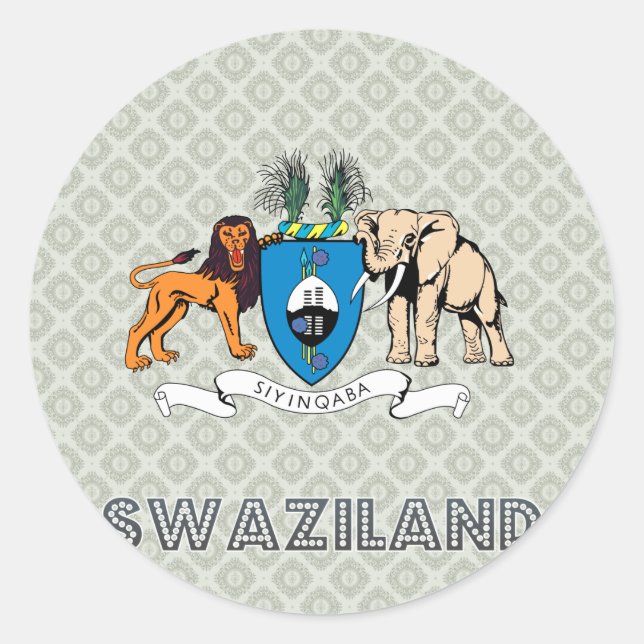 Sticker Rond Armoiries du Swaziland (Devant)
