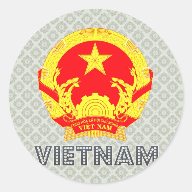Sticker Rond Armoiries du Vietnam (Devant)