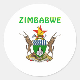 Sticker Rond Armoiries Du Zimbabwe