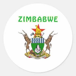Sticker Rond Armoiries Du Zimbabwe