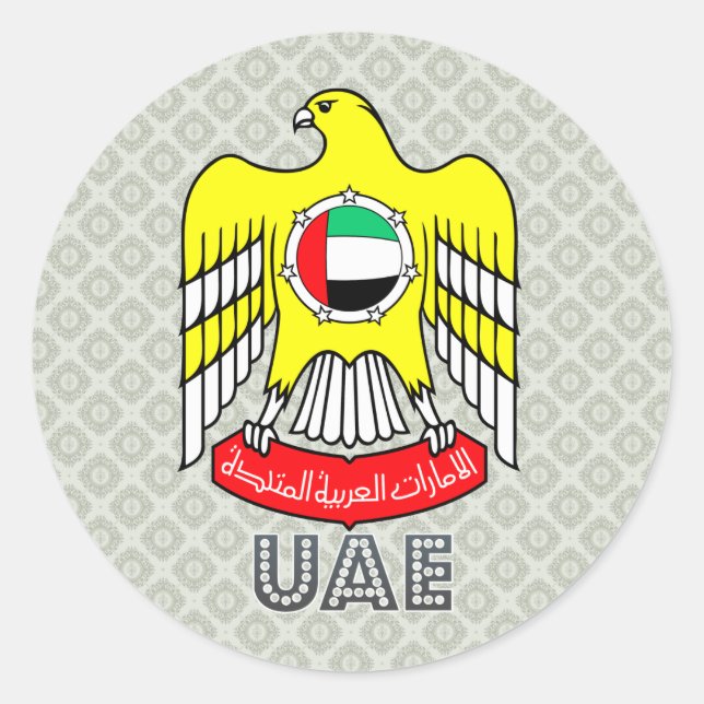 Sticker Rond Armoiries d'Uae (Devant)