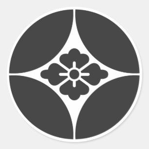Sticker Rond [Armoiries familiales] Fleurs