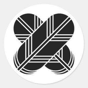 Sticker Rond [Armoiries familiales] Plumes de faucon croisées